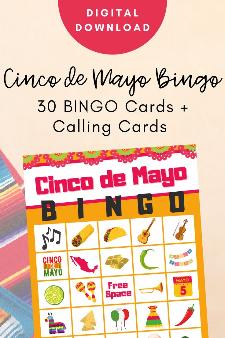 Cinco De Mayo Bingo Cards Bingo Cards Printable Bingo Game Download 