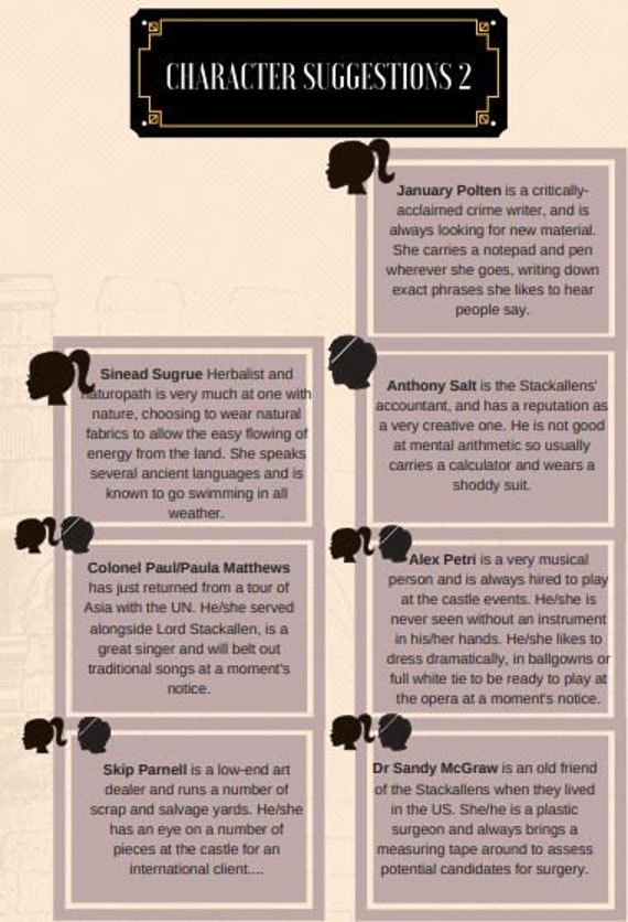 Classic Castle Murder Mystery Printable Game Workplace Family 