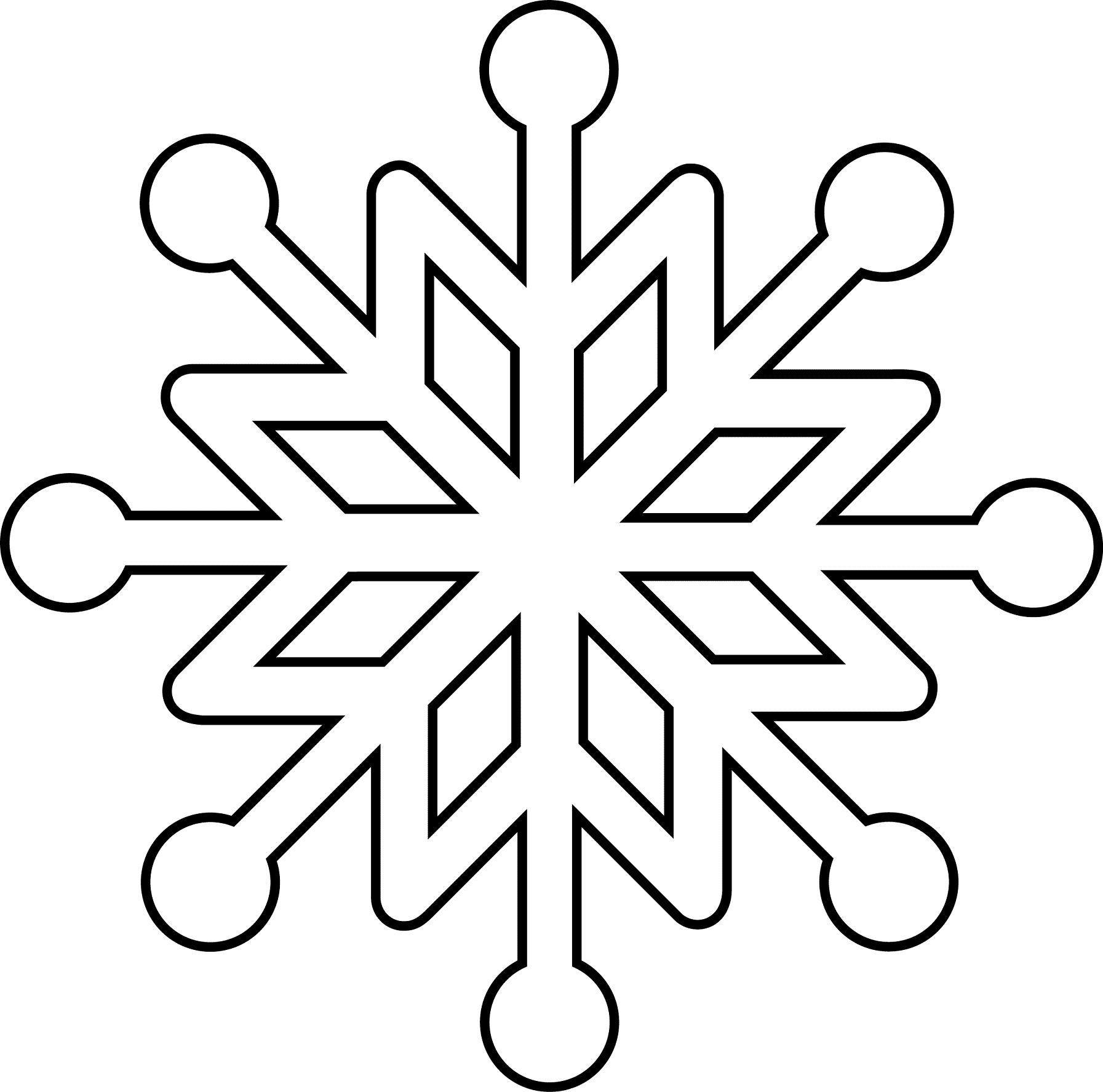 Clean Snowflake Coloring Page Free Printable Coloring Pages