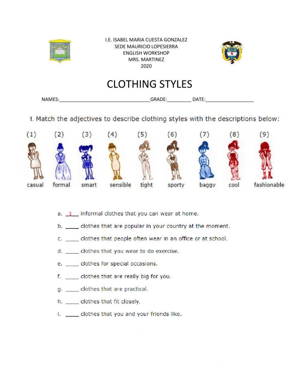 Clothes Fashion Show Worksheet Live Worksheets Worksheets Library