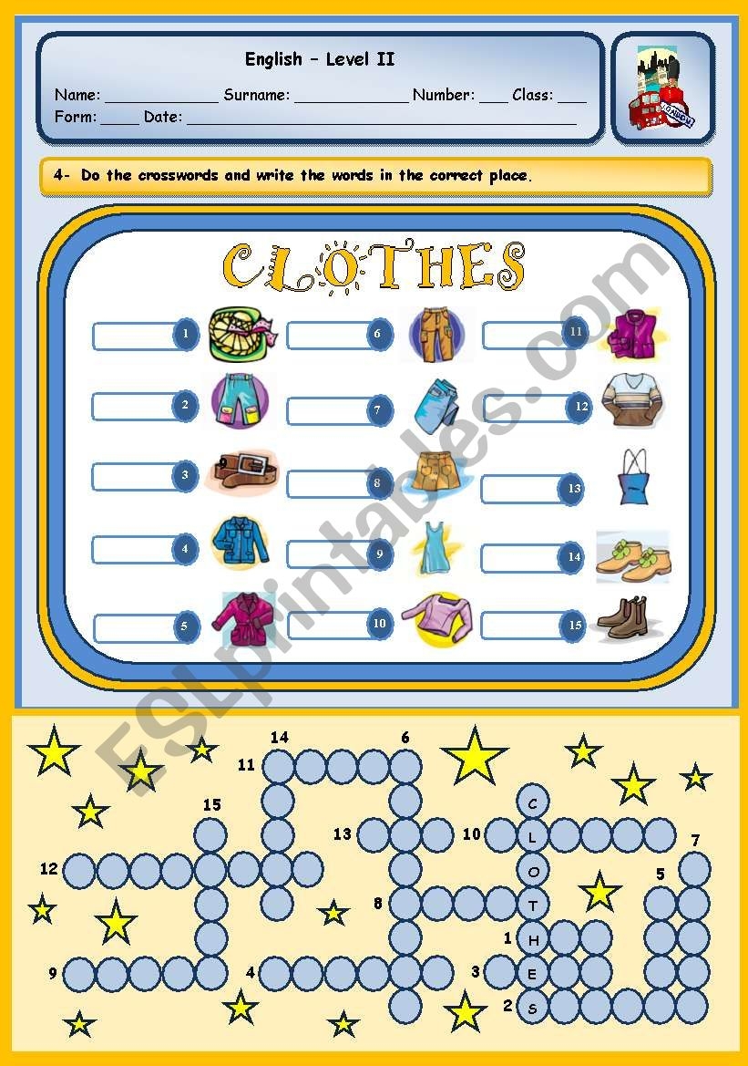 clothes puzzle printable