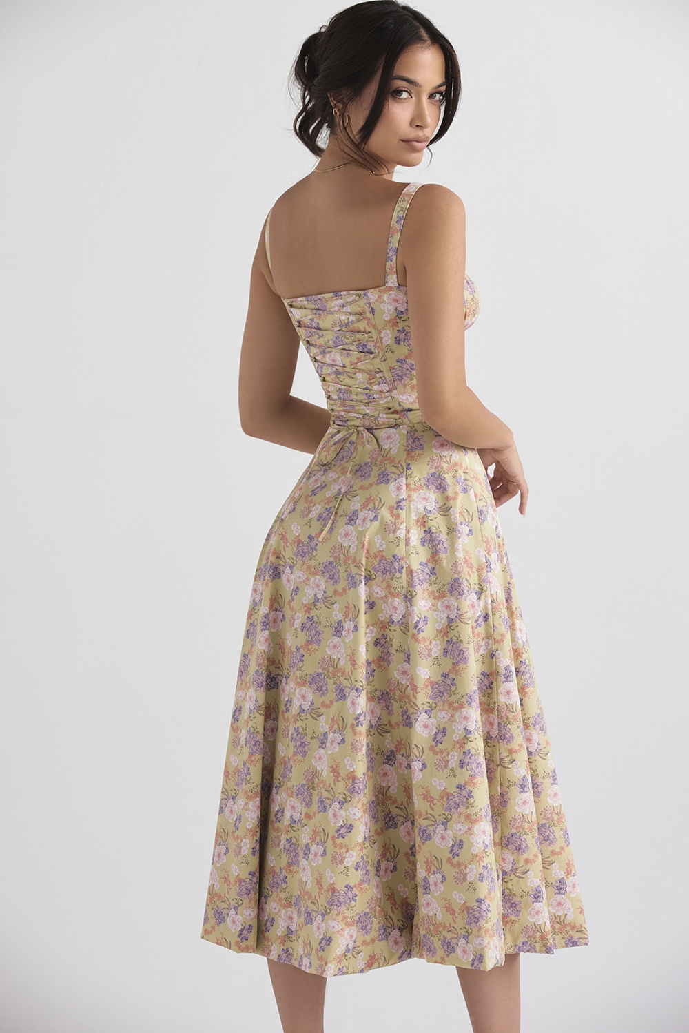 garden print bustier sundress