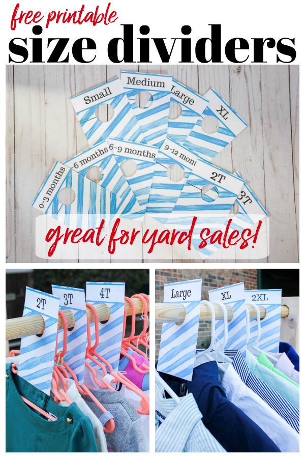 printable clothing size dividers