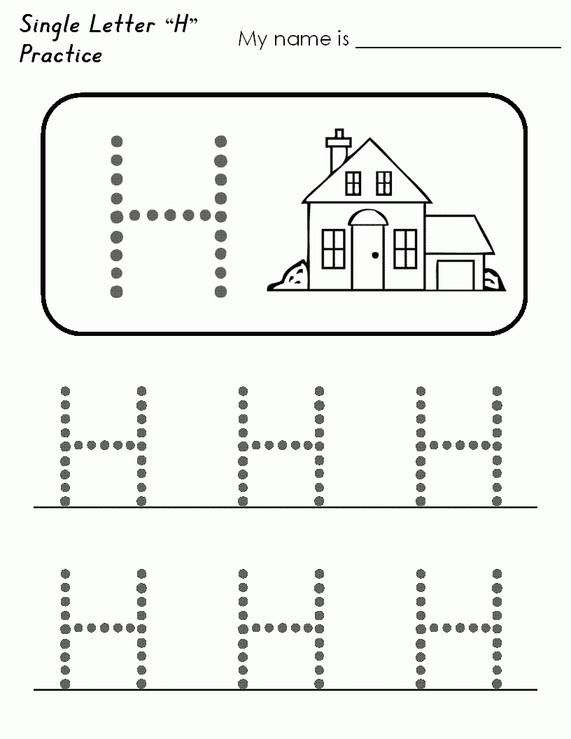 Collection Of Letter H Tracing Worksheets Preschool Free Worksheets 