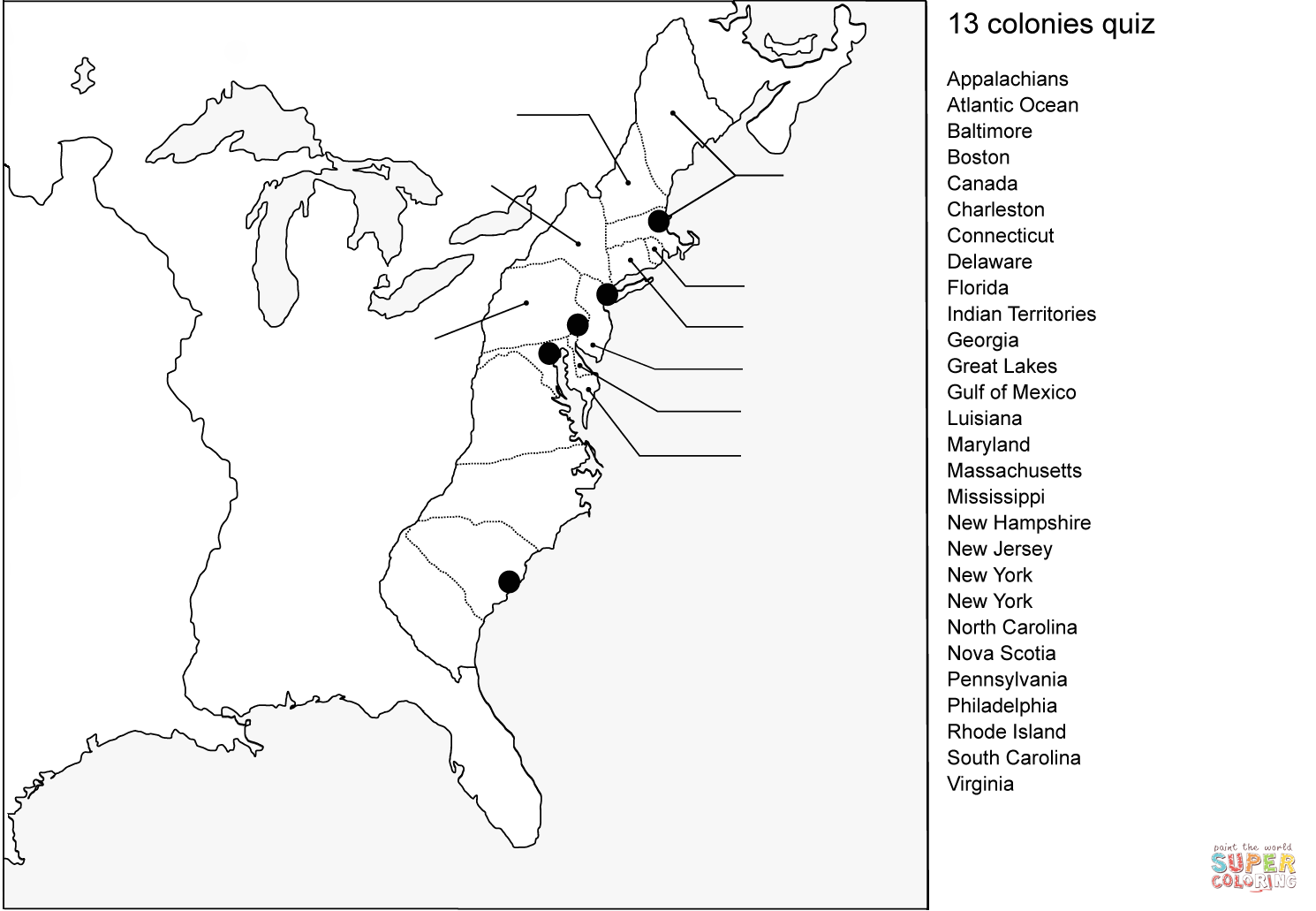 Colonial Life Coloring Pages