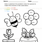 Color By Number Garden Plants K12 Learning Worksheets Worksheets