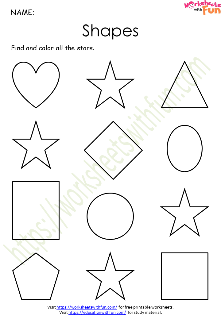 Color By Shape Worksheets Easy Peasy And Fun Membership Worksheets 