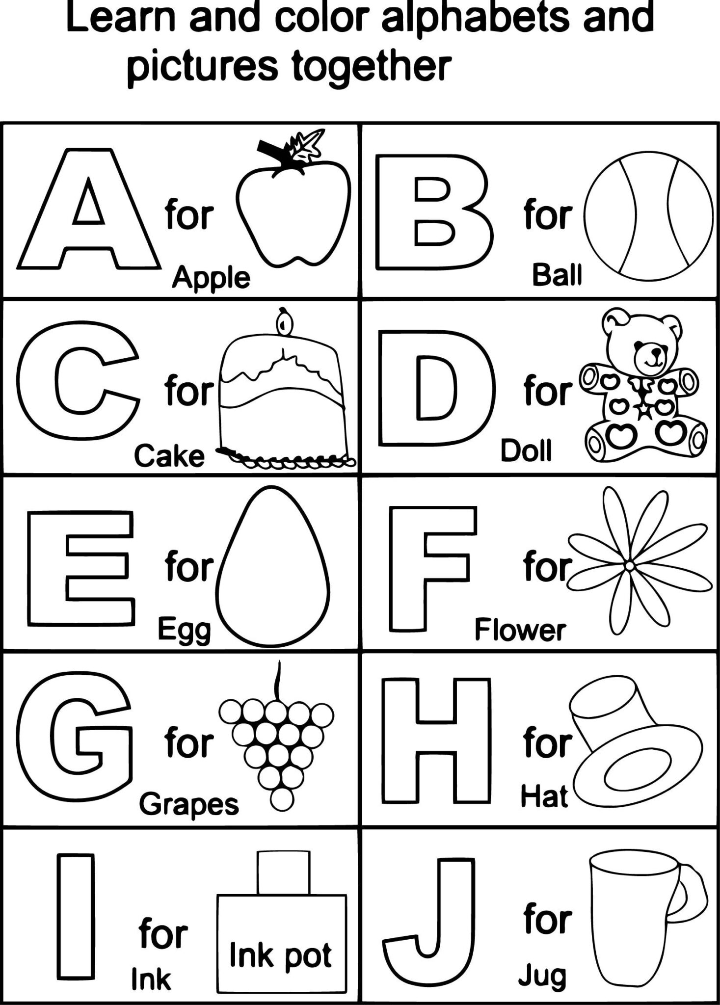 Coloring Alphabetloring Book Printable Pdf Toddler Free Inside 
