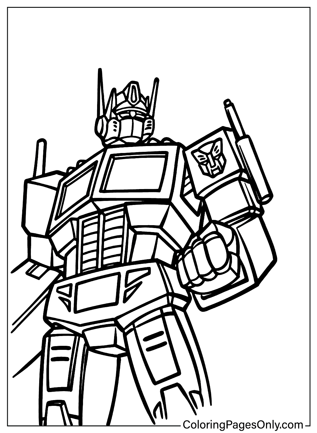 Optimus Prime Coloring Page