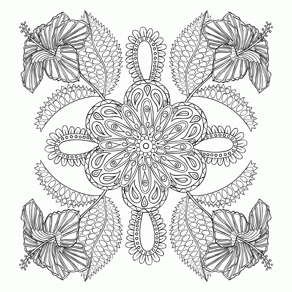 Coloring Pages For Adults Abstract Flowers Coloring Home