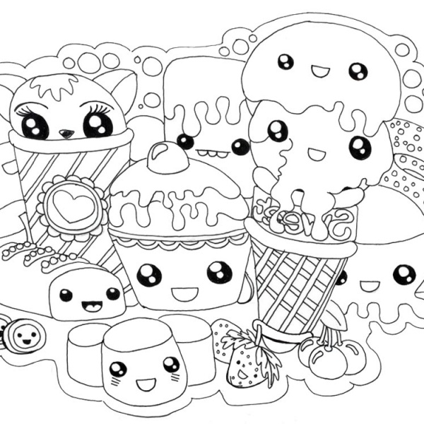 Coloring Pages For Girls Cute Food Printable Download 145 Printable 