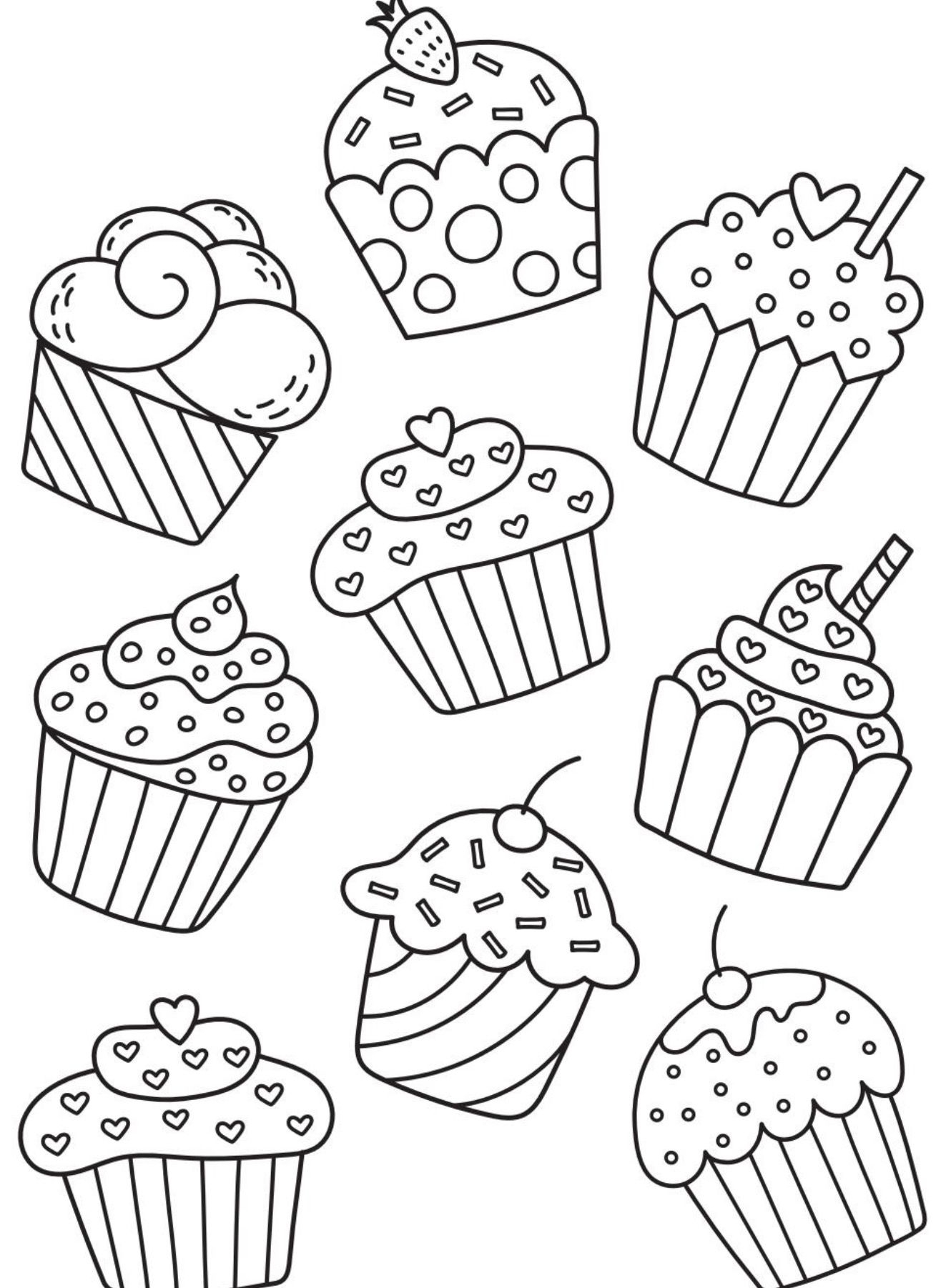 printable coloring pages cupcakes