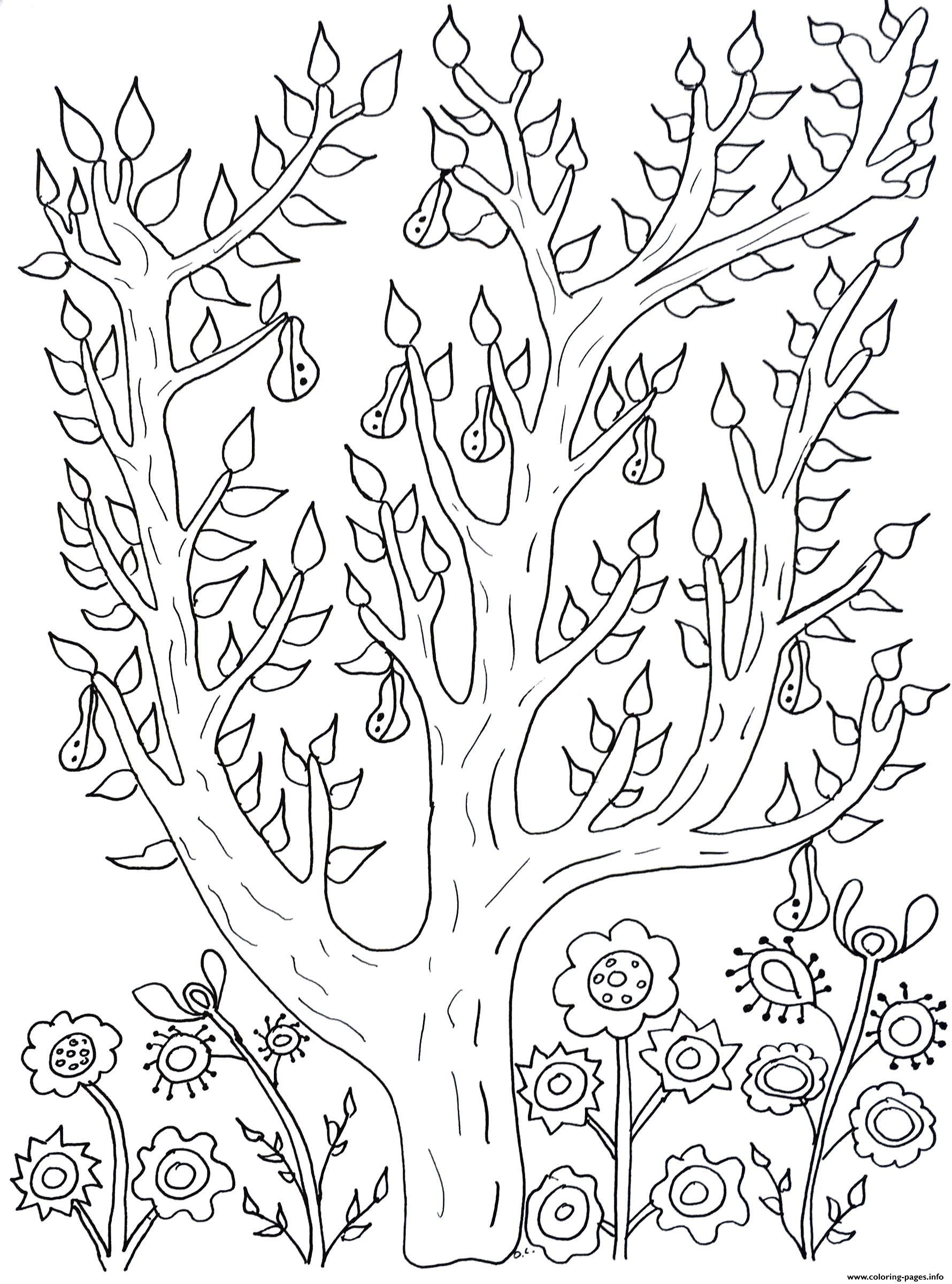 Coloring Pages Of Trees With Leaves