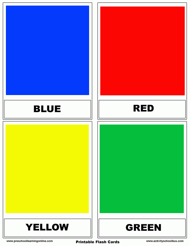 free printable colour flash cards