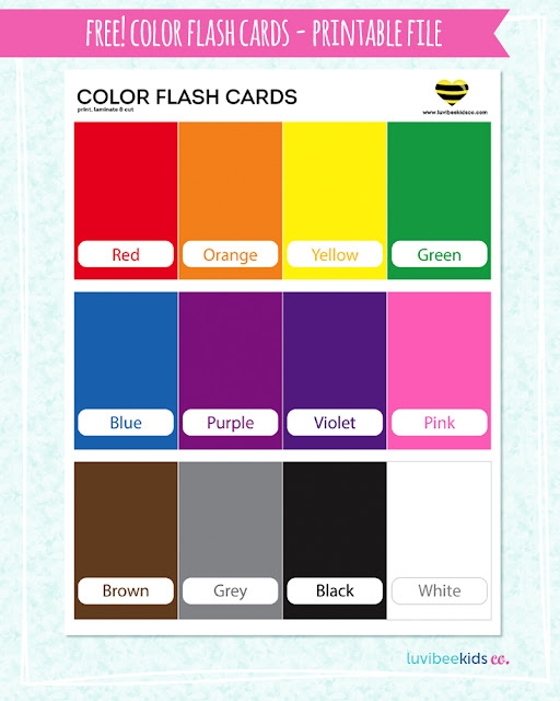 Colour Flash Cards Free Printable Printable Flash Cards
