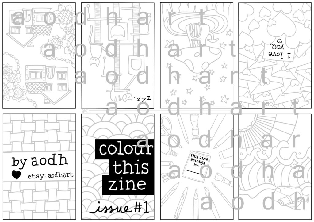 Colour This Zine A Mini zine To Print Fold And Colour Etsy