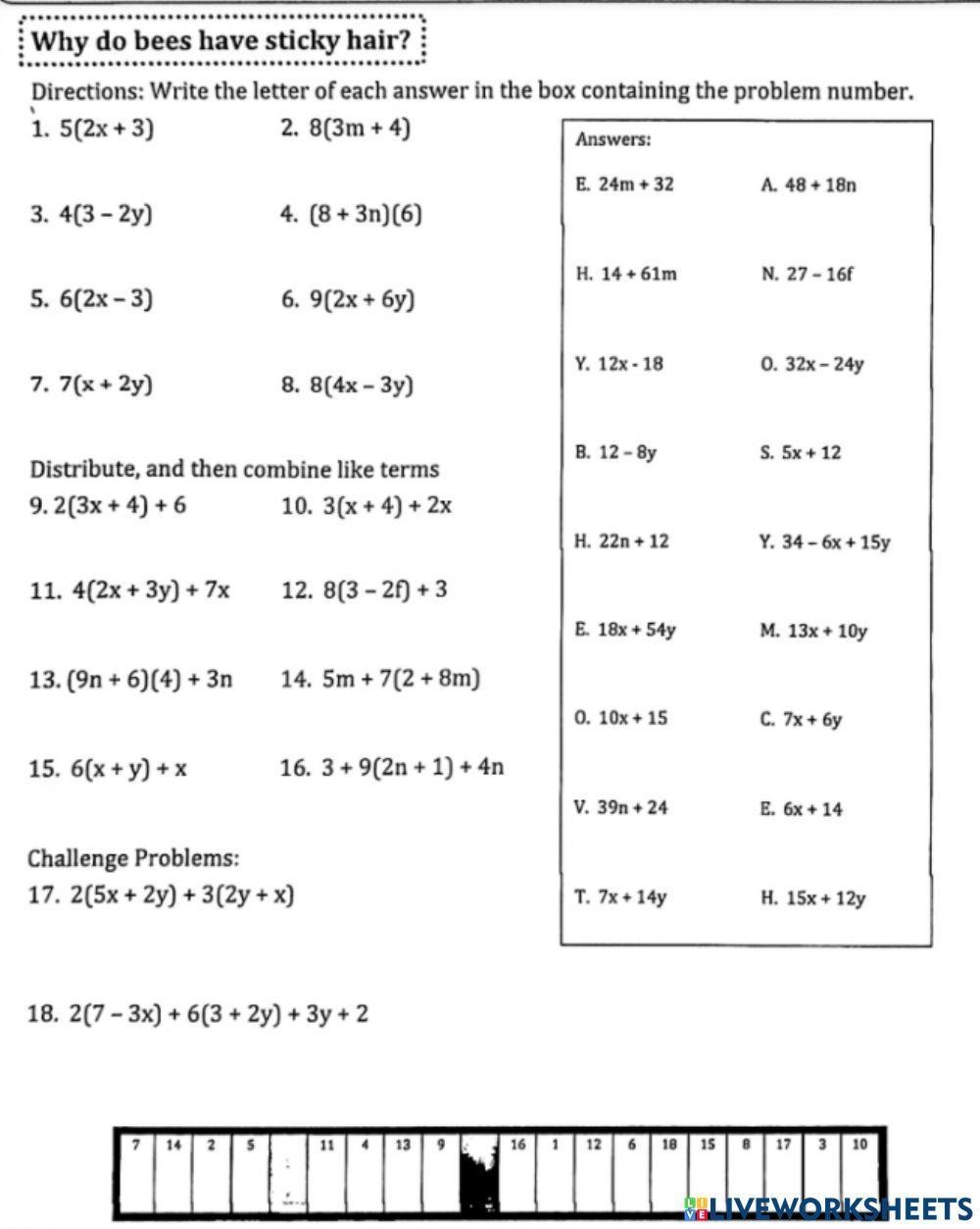 Combining Like Terms Worksheet 2020 2024 Fill And Sign Printable 