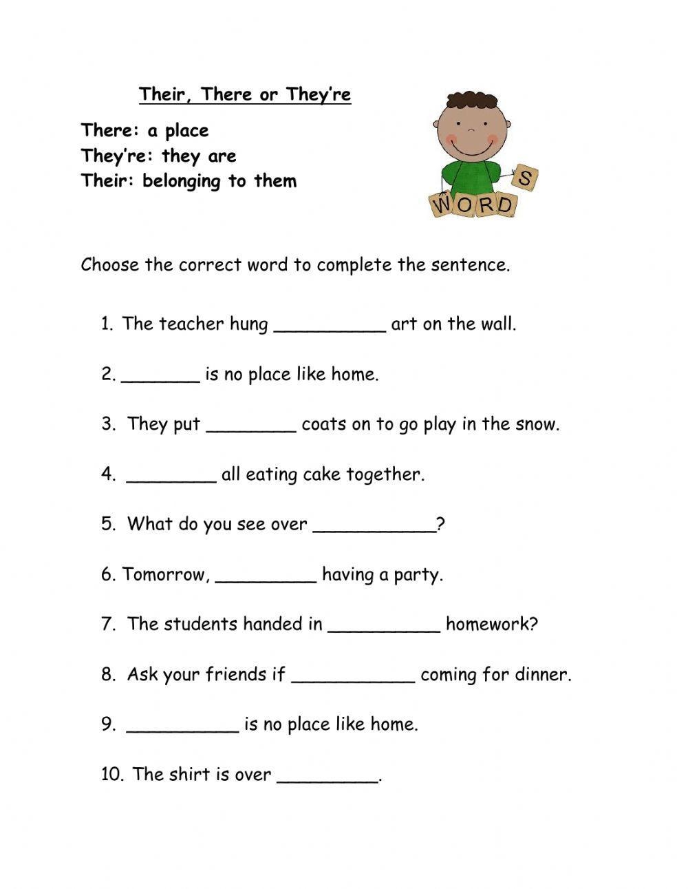 there they're their worksheet