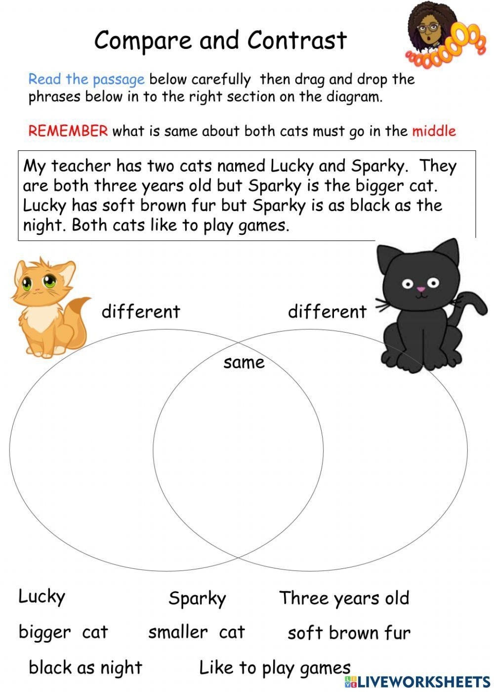 Compare And Contrast Characters In Stories Worksheets Worksheets Library