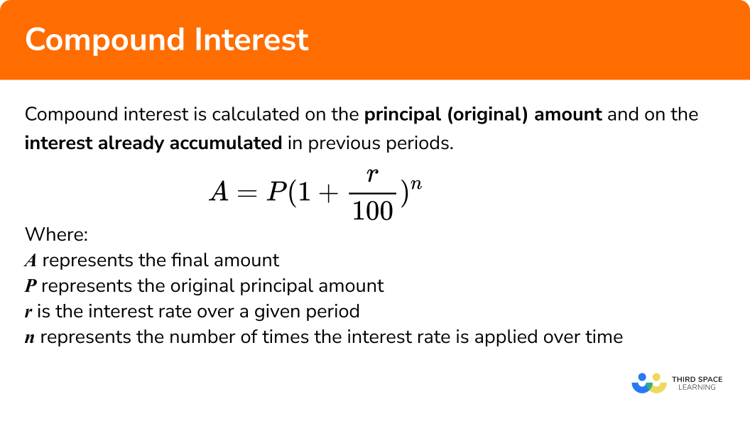 Compound Interest GCSE Maths Steps Examples Worksheet 