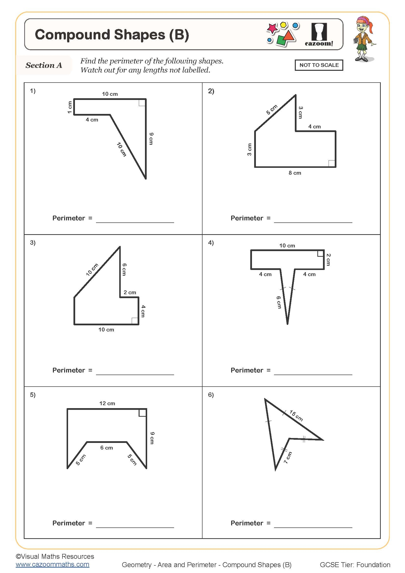 Compound Shapes B Cazoom Maths Worksheets Worksheets Library