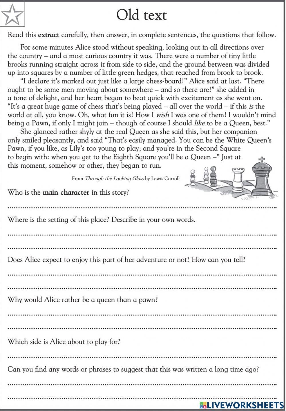 Comprehension Grade 4 Interactive Worksheet Live Worksheets 