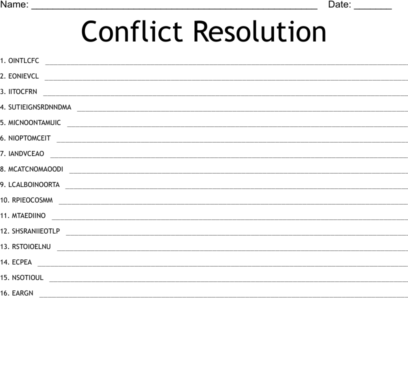 Conflict Resolution Worksheets Made By Teachers Worksheets Library