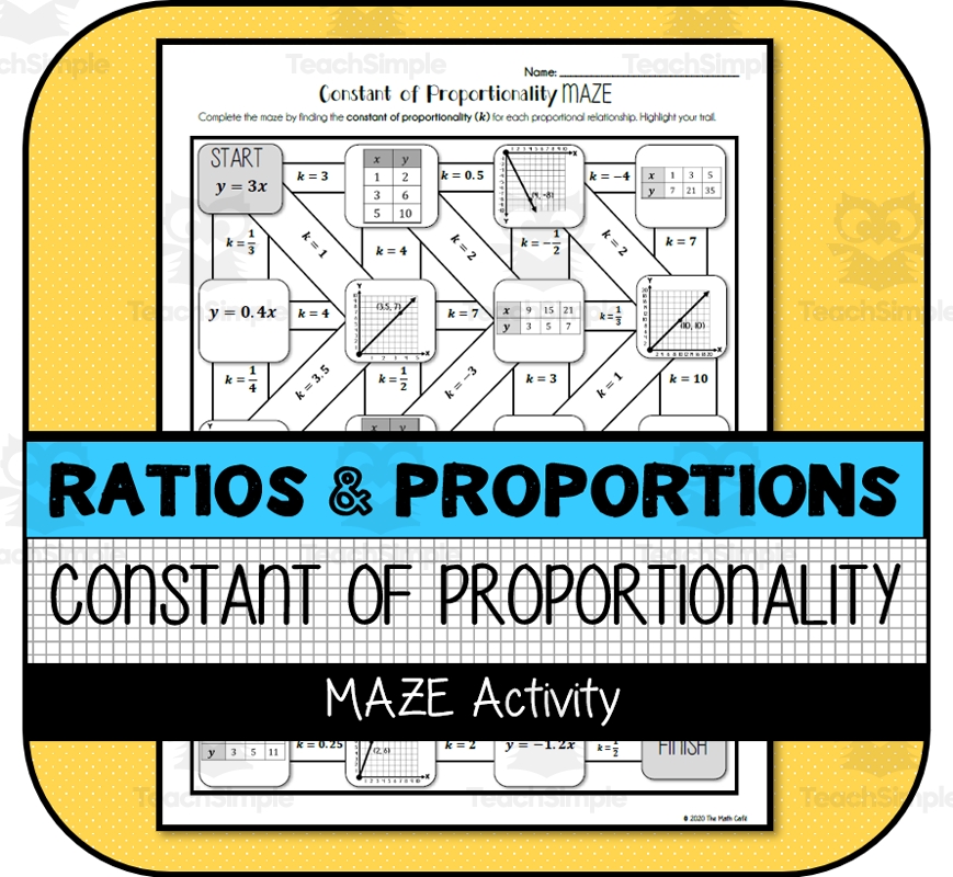 Constant Of Proportionality MAZE Worksheets Library