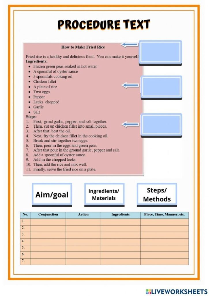 Contoh Procedure Text Worksheet Teaching Procedures Procedural Text