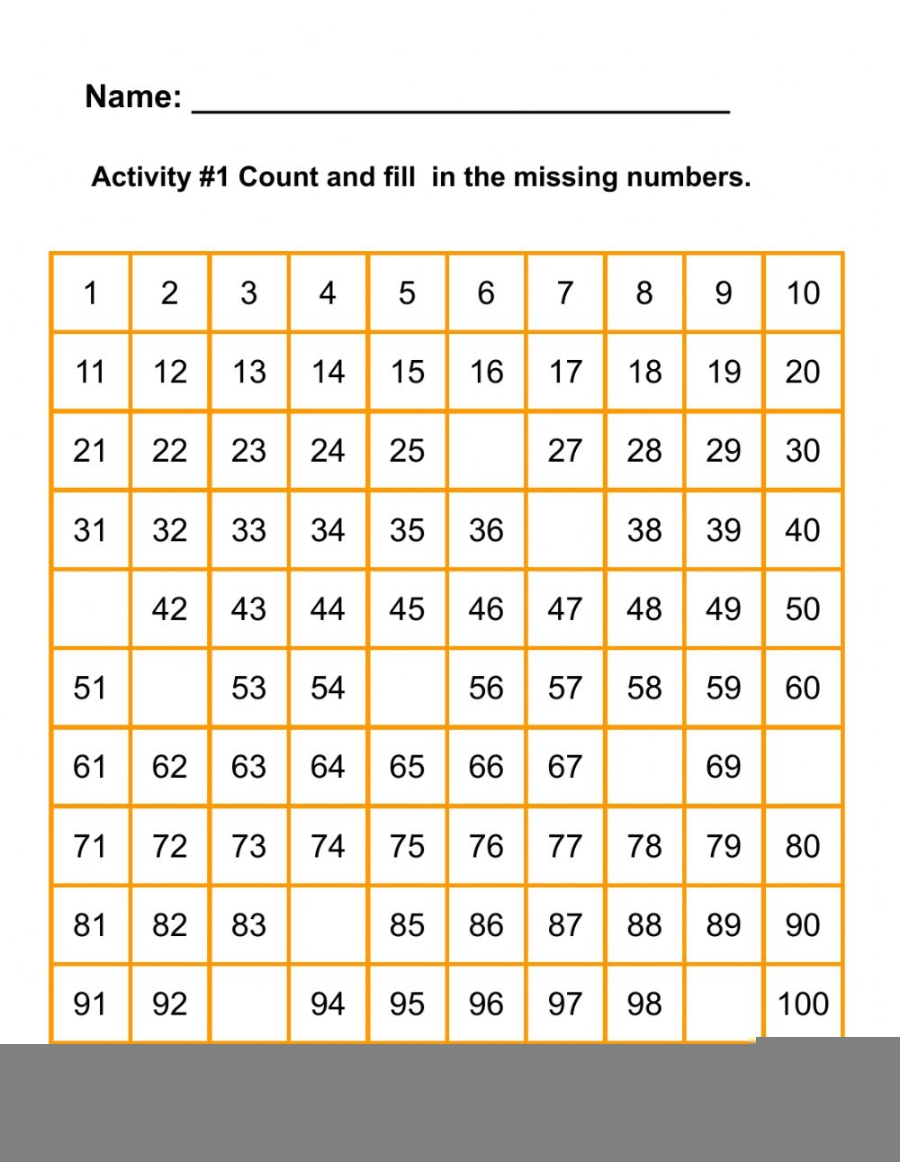 Counting 1 100 Worksheet CountingWorksheets