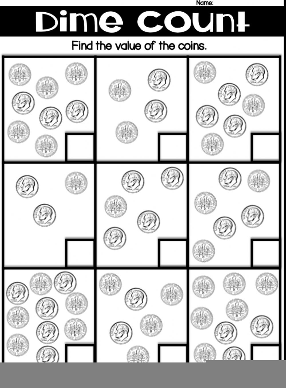 Counting Dimes Worksheet CountingWorksheets