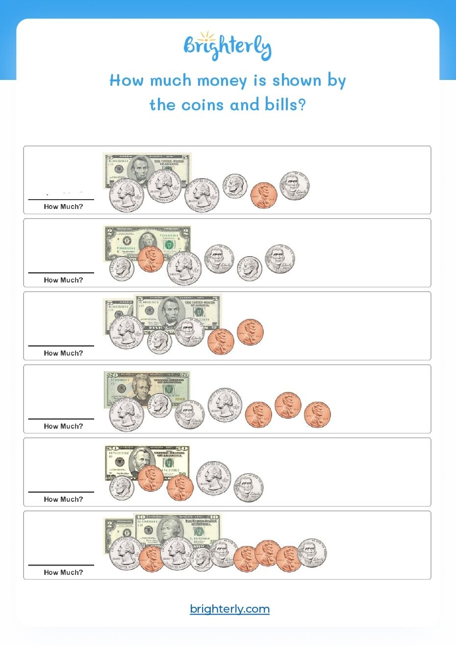 Counting Money Worksheets For Kids Of All Ages Brighterly