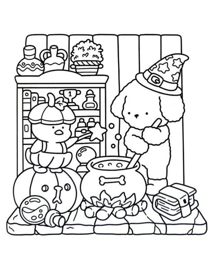 Cozy Friends Coloring Pages Free Printable PDF 