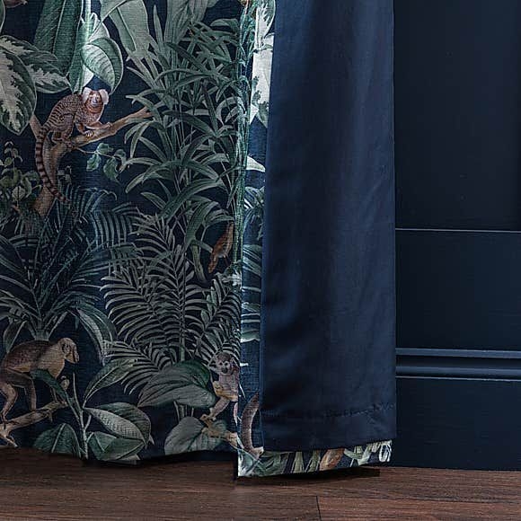 velour tree print emerald eyelet curtains