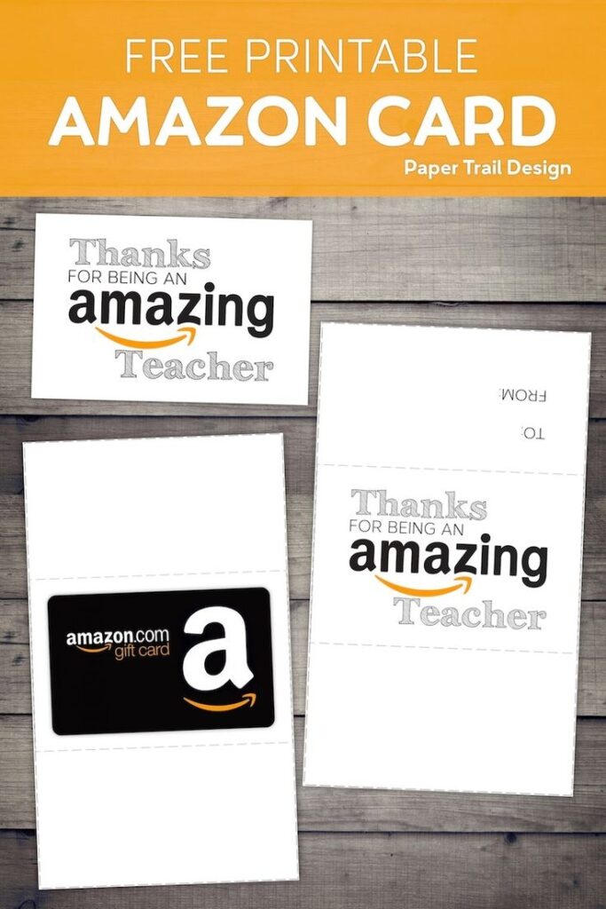 Creative Free Printable Amazon Gift Card Holder For Teachers Paper