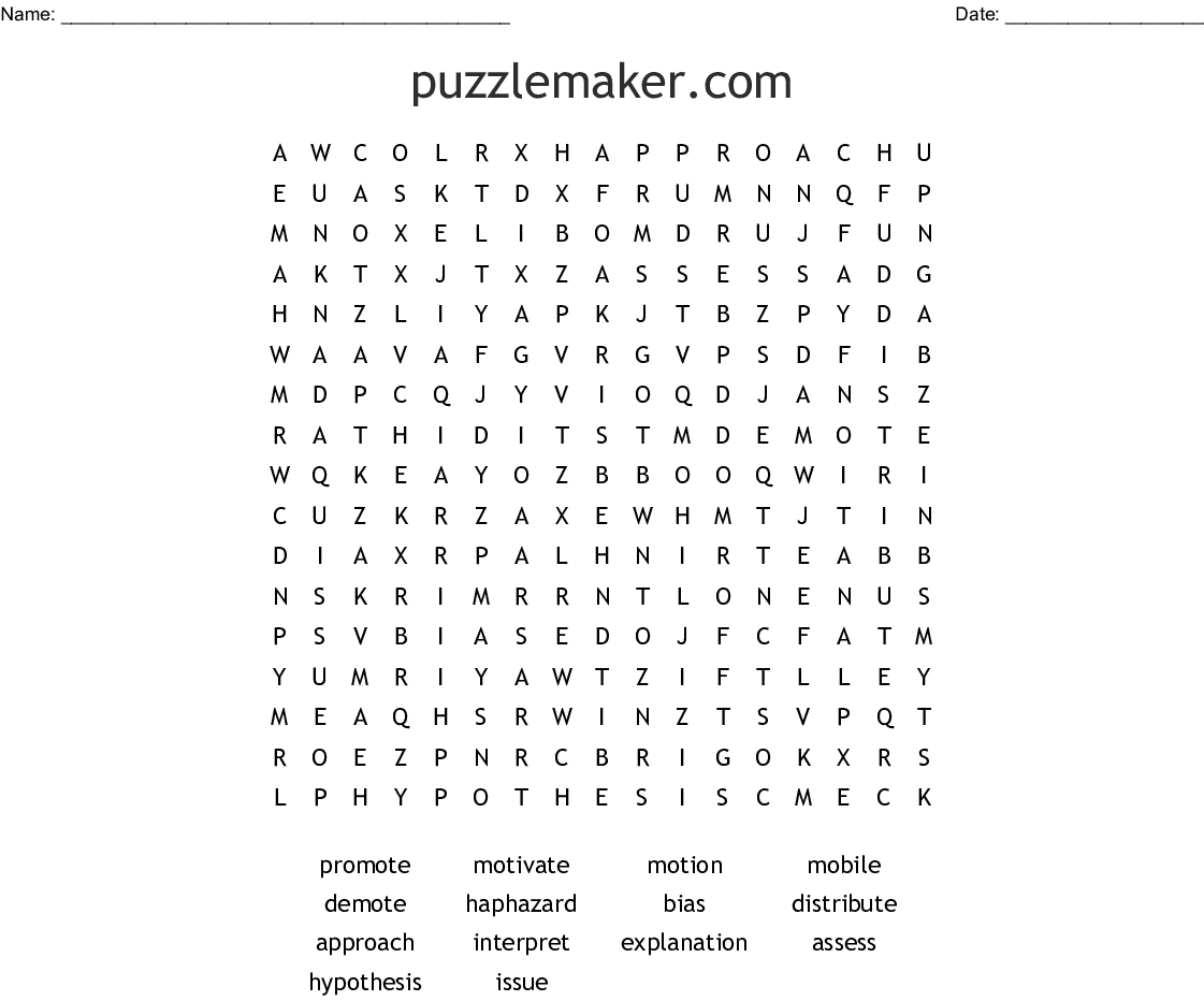 free crossword puzzle maker free printable
