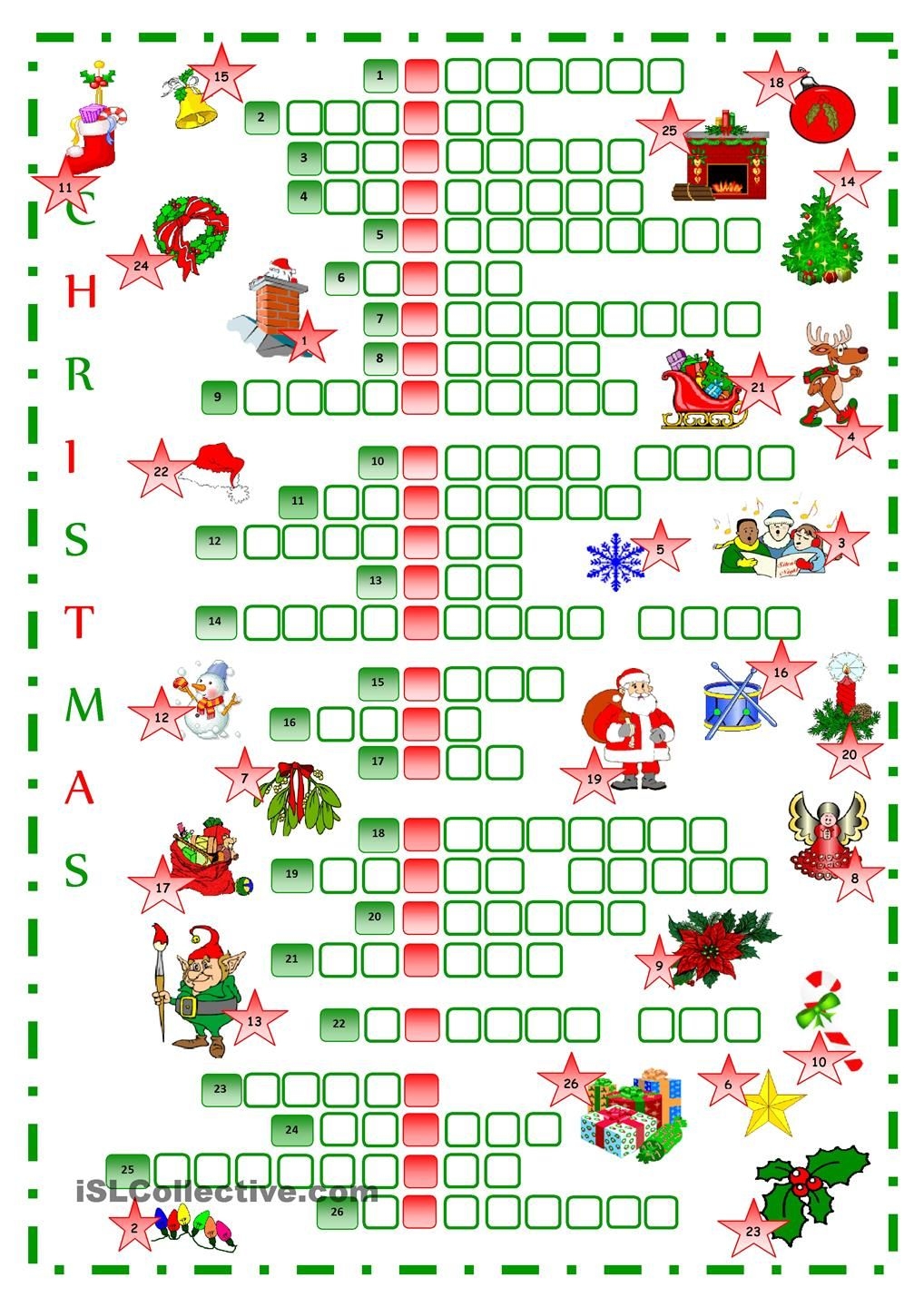 christmas crossword puzzles printable
