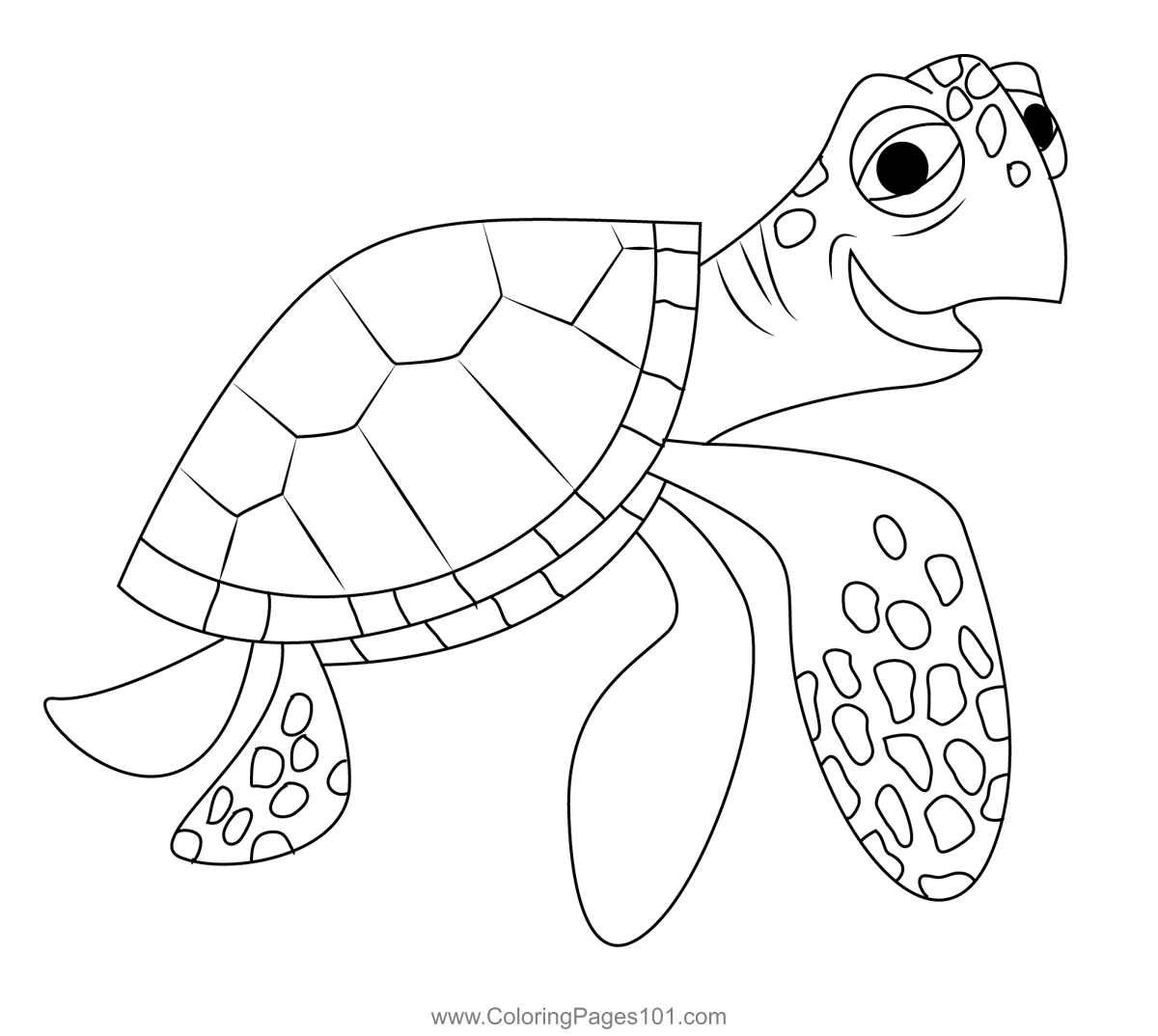 Crush The Turtle Coloring Page For Kids Free Finding Nemo Printable 