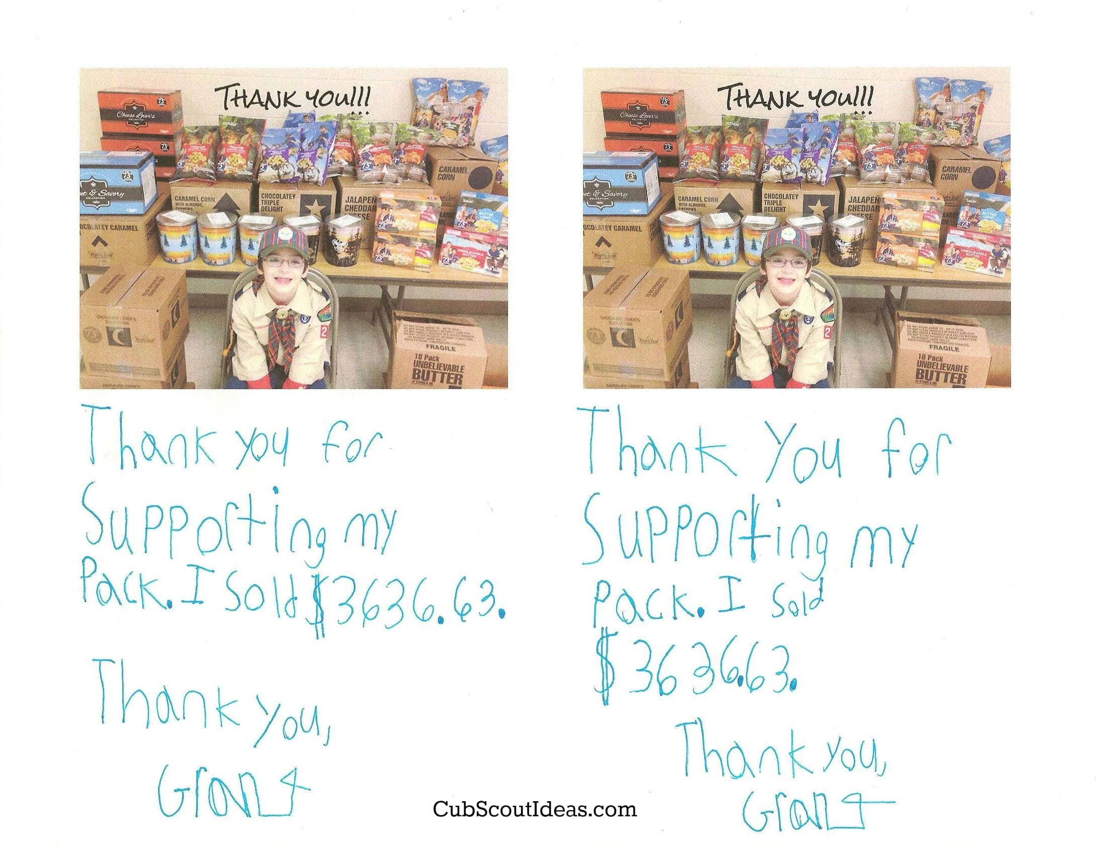 free printable cub scout thank you cards