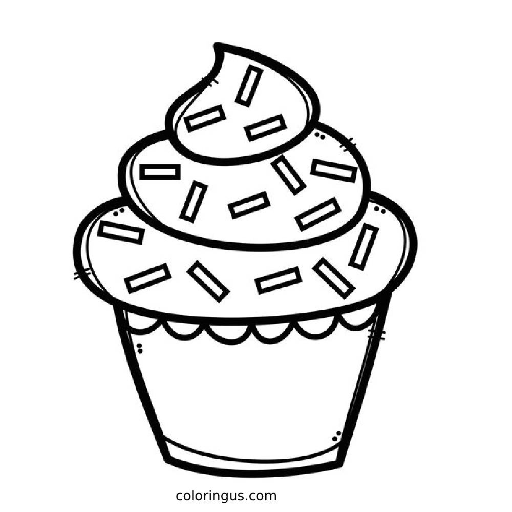 Cupcake Coloring Pages Free Printable PDF 