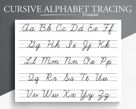 Cursive Alphabet Tracing Worksheet Printable Trace The Cursive 