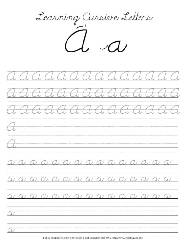 Cursive Writing Practice Sheets PDF ReadingVine Worksheets Library