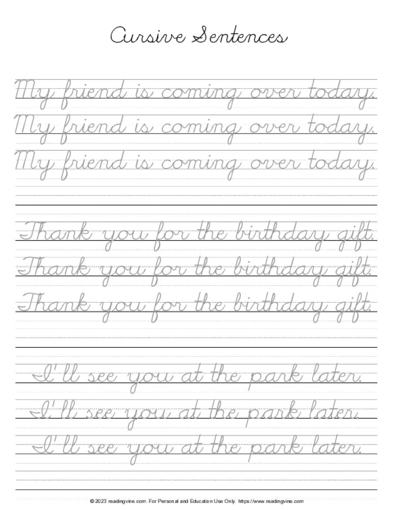 cursive practice worksheets free