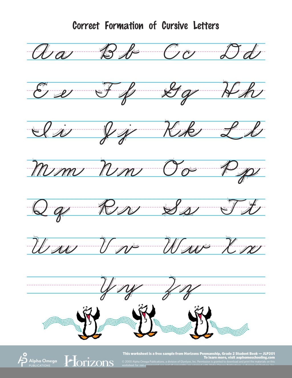 cursive writing worksheet