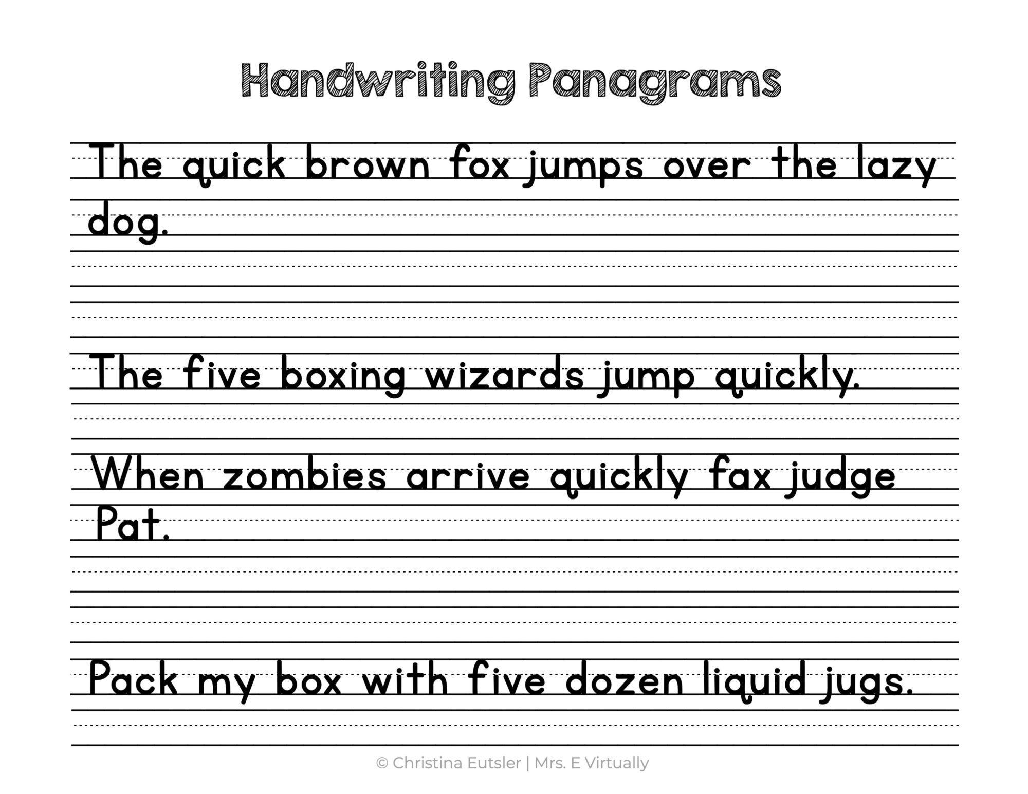 handwriting worksheets printables