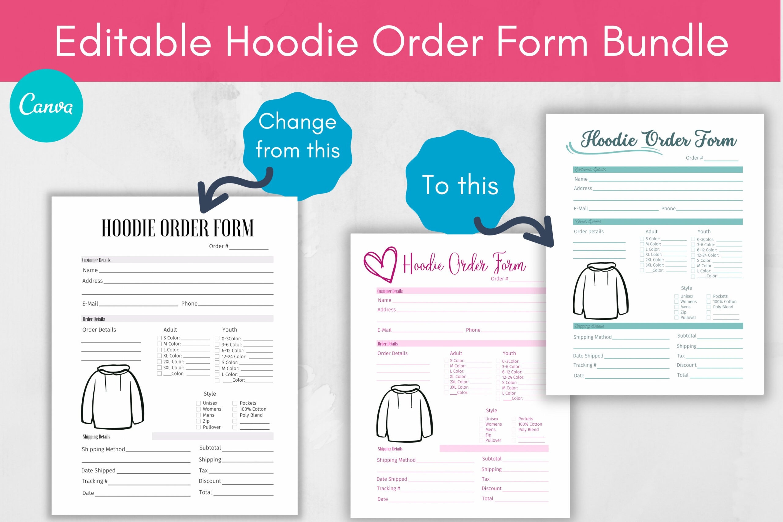 Custom Hoodie Sweatshirt Order Form Template Free Printable Printable 