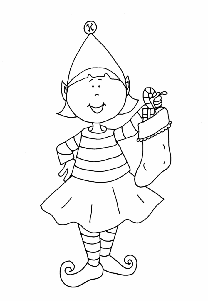 Cute Elf Coloring Pages Coloring Home