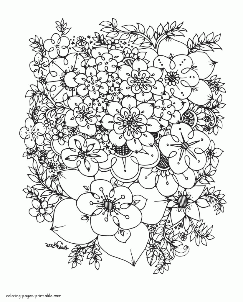 Cute Flower Coloring Pages For Adults COLORING PAGES PRINTABLE COM