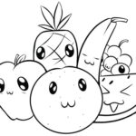 Cute Food Coloring Pages Cartoon Fruits Free Printable Coloring Pages