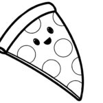 Cute Food Coloring Pages Cartoon Pizza Free Printable Coloring Pages